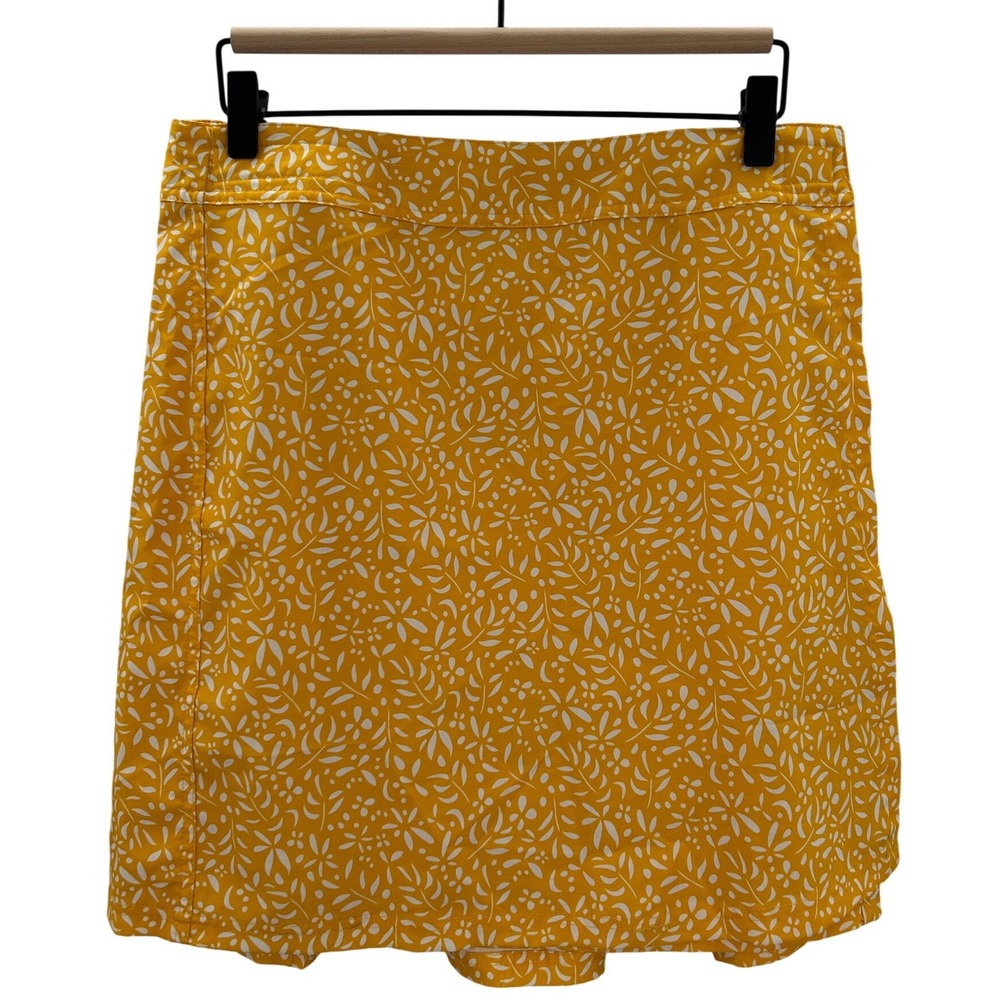 RipSkirt Hawaii Yellow Floral‎ Wrap Skirt Beach Pocket Quick Dry Med Lightwight